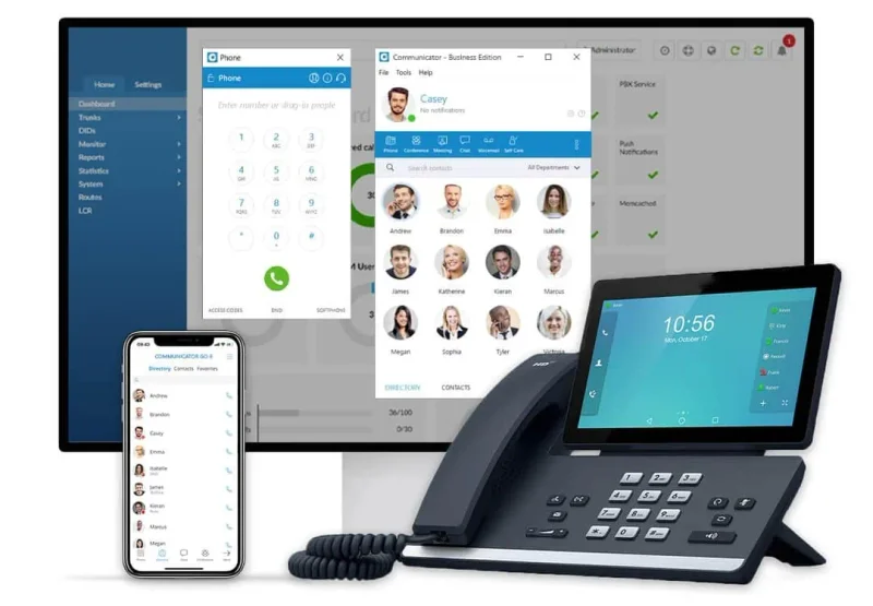 SonicVoIP unified communications - mobile app, desk phone, and web portal